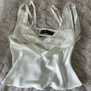 Lioness Ivory Satin Camisole with Lace